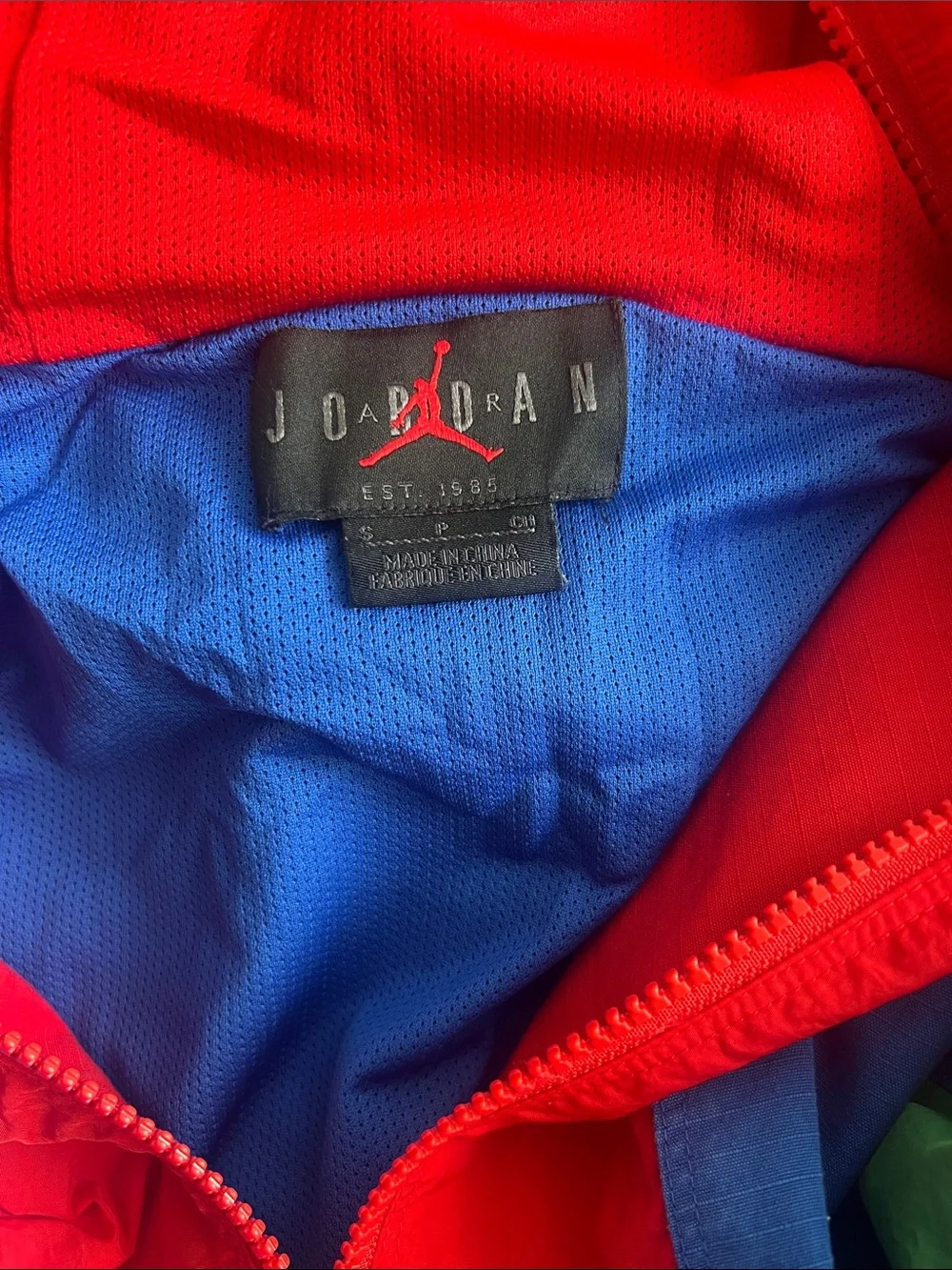 Jordan Colorblock Hooded Raincoat - Red, Blue, Yellow & Green